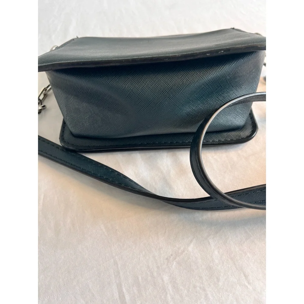 French Connection Chain‎ Zip Shoulder Bag Clutch Navy Blue Cross Body Handbag